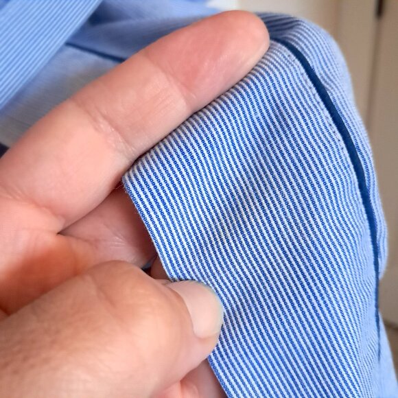 Vintage Reed St. James men's robe cotton polyester white blue stripe one size - Picture 2 of 7